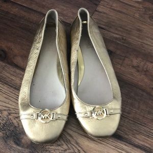 Michael Kors Gold Leather Flats